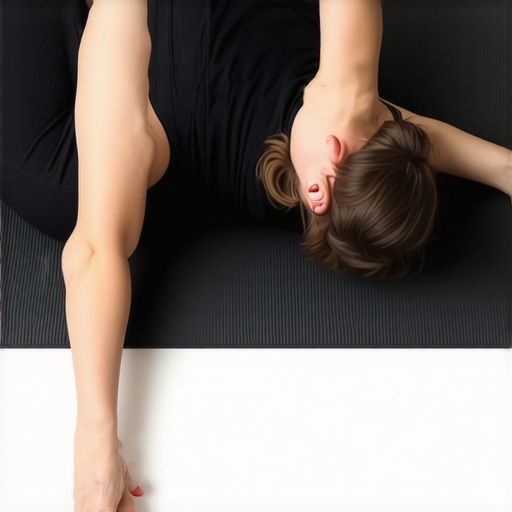 Side-lying thoracic mobility stretch Person demonstrating a side-lying rib cage expansion stretch to improve breathing and mid-back mobility.