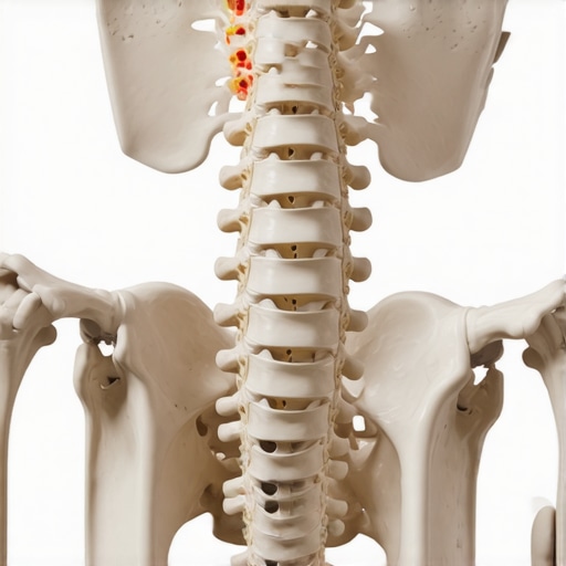 Spinal Rigidity vs. Mobility Comparison Anatomical diagram comparing a rigid braced spine with a naturally mobile spine for back pain relief education.