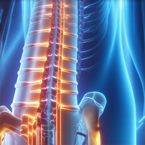 3D anatomical spine model showing the difference between joint stability and muscular tension.