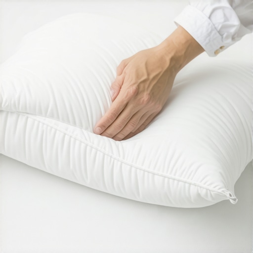 Testing Pillow Resilience with the Fold Test A demonstration of a pillow failing the fold test, indicating it is time for a replacement to support neck health.