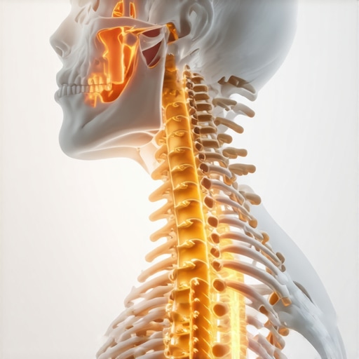 The Kinetic Chain of Neck Pain Diagram showing how jaw tension and pelvic tilt contribute to chronic neck discomfort.