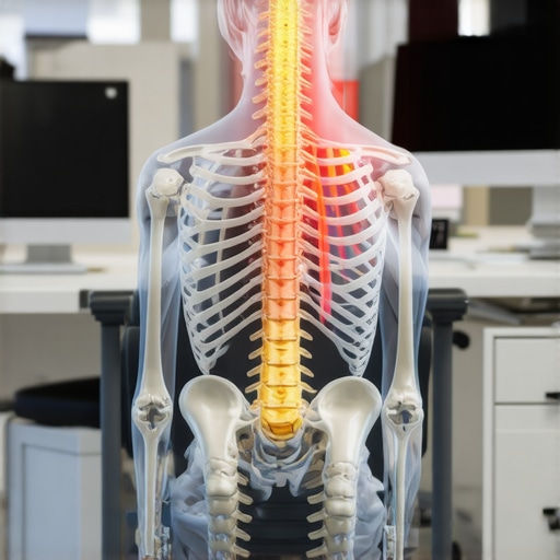 The Mechanics of Spinal Movement in Seated Positions Diagram showing spinal stability and muscle activation timing for desk workers.