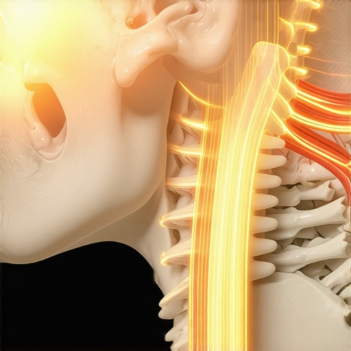 Diagram showing how eye movements influence neck muscle tension.