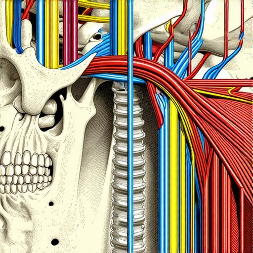 Diagram of trigeminal nerve and cervical nerve interaction