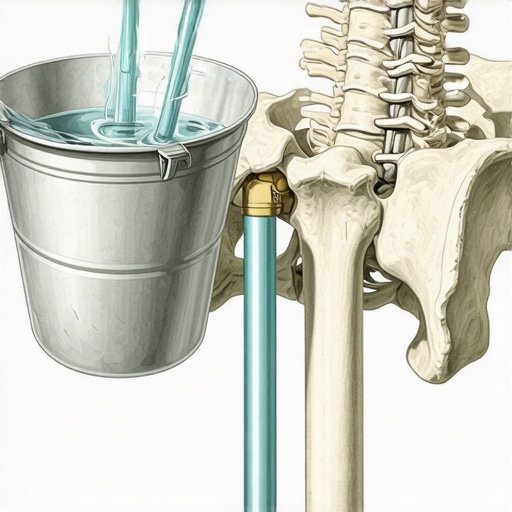 Diagram of a tilted pelvis showing how it causes spinal compensation and lower back pain.