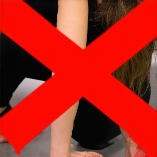 The danger of foam rolling the lumbar spine Person incorrectly using a foam roller on their lower back with a warning symbol.