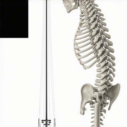 Anatomical illustration of the spine as a ship's mast with muscle tension cables
