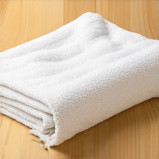 A hand towel being rolled into a firm cylinder for lumbar support.