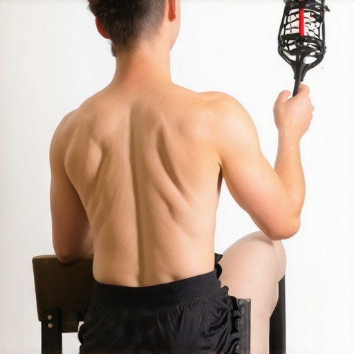 Using a Lacrosse Ball for Spinal Maintenance Close-up of a person using a lacrosse ball for targeted back muscle release
